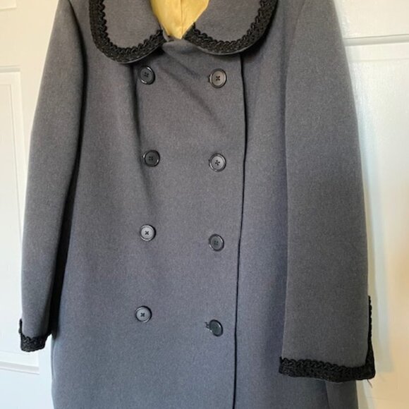 VINTAGE 60s Forstmann German Wool Gray Pea Coat Medium/Large - Picture 3 of 14